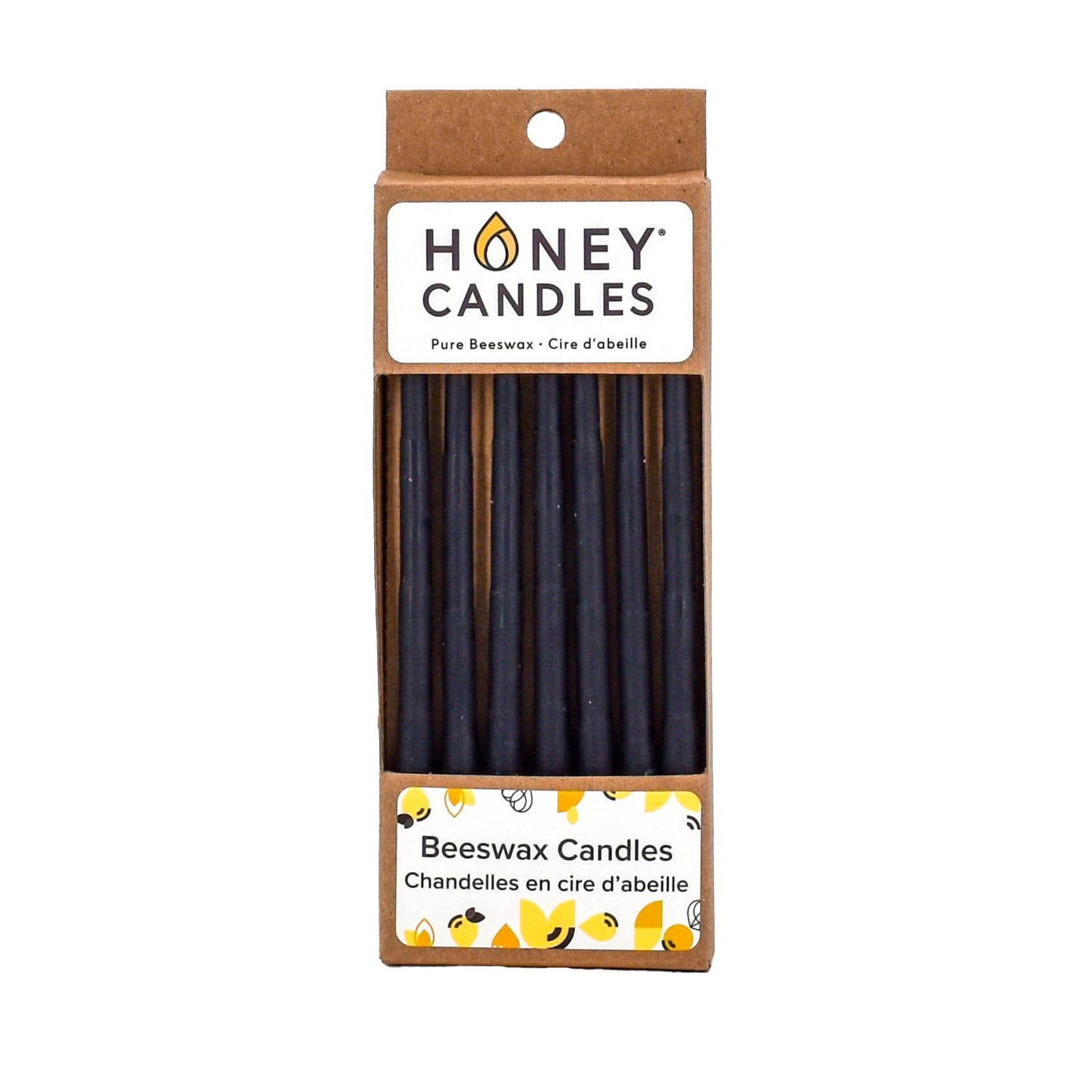 7 Pack of Black Beeswax Candles