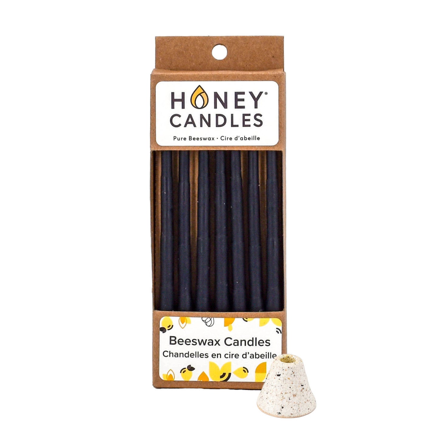 7 Pack of Black Beeswax Candles